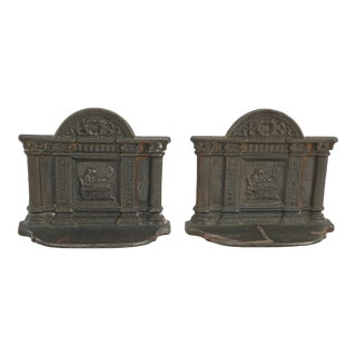 Pair of Greco Roman Cast Iron Bookends 1920's For Sale