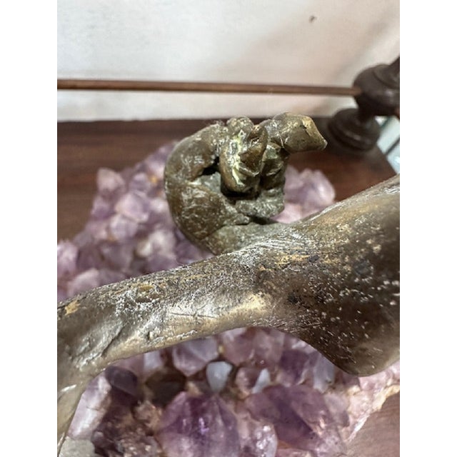 Gold Simone Di Gesaro, Acrobatic Jump, Bronze on Amethyst Base, 1970s For Sale - Image 8 of 17