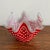 Mid-Century Modern Vintage Glass Kerchief Form Bowl, Red Dots For Sale - Image 3 of 7