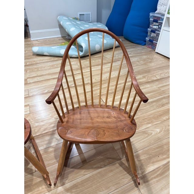 Chestnut Attributed Thos. Moser Child’s Continuous Arm Rocker – Set of 2 For Sale - Image 8 of 9