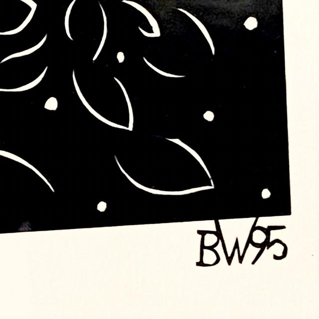 1990s Black and White Paper Scherenschnitte Art With Horse, Trees, and Moon by Expert Swiss Paper Cutting Artist Bruno Weber For Sale In Savannah - Image 6 of 6