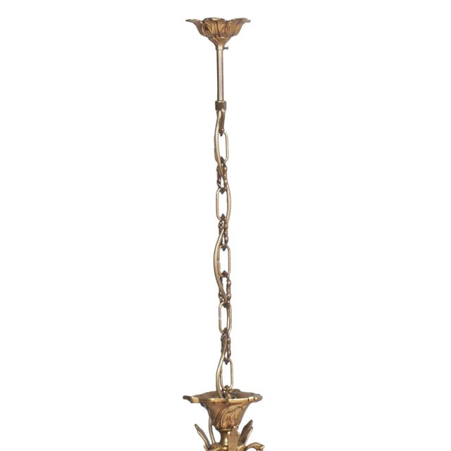 Antique Gilded Bronze 6 Light Chandelier For Sale - Image 14 of 15