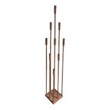 Vintage Brutalist Iron Floor Candelabra in the Style of Harry Bertoia For Sale