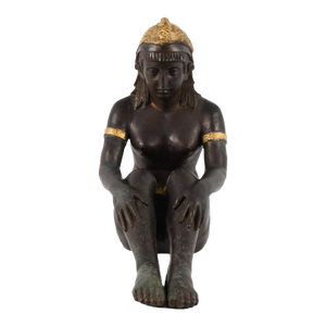 Large Bronze Egyptian Goddess Sculpture Signed B. Sanberg With Rich Patina