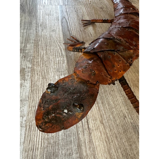 Art Deco 1980s Large EisenArt Handmade Steel Lizard Sculpture by Isa Cooley & Axel Soldwedel, Sedona For Sale - Image 3 of 12
