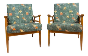Mid-Century Modern Lounge Armchairs, Czechoslovakia, 1960s, Set of 2