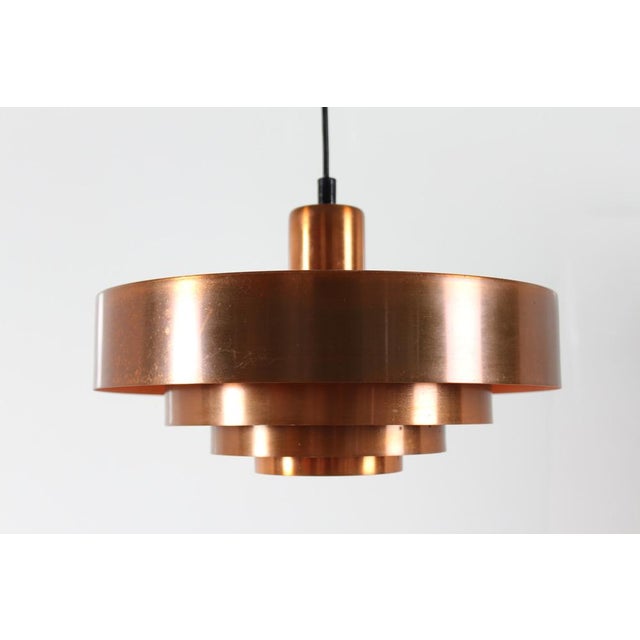 Mid-Century Modern Vintage Danish Roulet Copper Pendant by Jo Hammerborg for Fog & Mørup, 1960s For Sale - Image 3 of 15