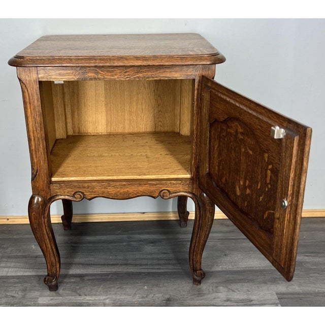 Gold Vintage French Oak Bedside Tables, Set of 2 For Sale - Image 8 of 11