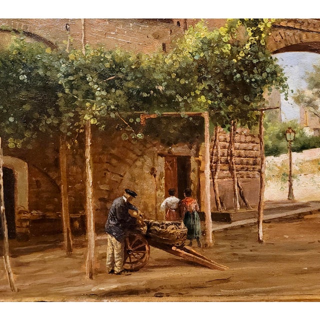 Carlo Brancaccio -Napoli L’Arco Di Gragnano-19th Century Oil Painting For Sale In Los Angeles - Image 6 of 12