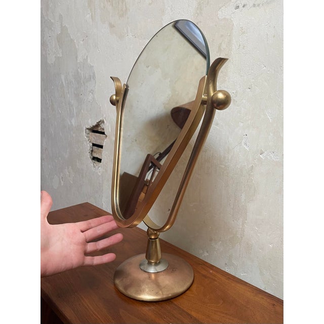 Mid-Century Modern Vintage Charles Hollis Jones Wishbone Vanity Mirror For Sale - Image 3 of 8