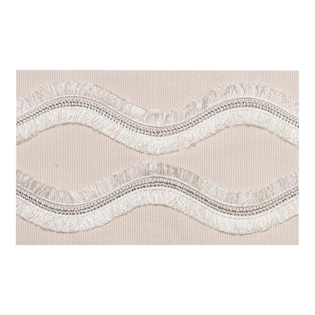 Sample - Schumacher Ogee Embroidered Tape in Blush For Sale