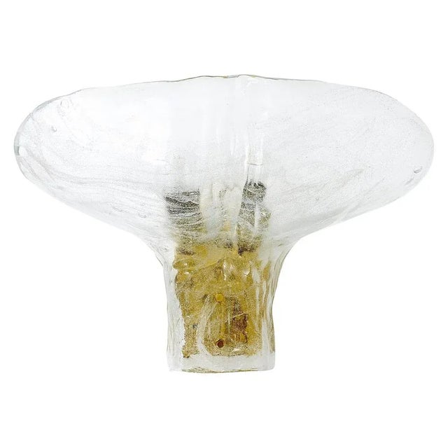 Large Brass and Melting Glass Petal Sconce attributed to J. T. Kalmar for Kalmar, Austria, 1970s For Sale - Image 11 of 11