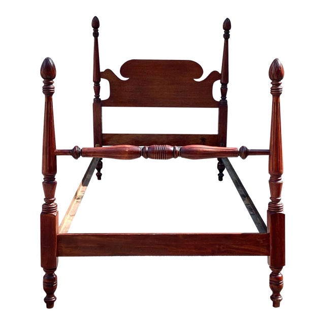 Vintage Cherry Wood Twin Size Four Poster Bed Chairish