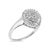 Contemporary 10K White Gold 1/2 Cttw Round & Baguette Cut Diamond Pear Shaped Domed Pav�� Cluster with Halo Cocktail Ring, Size 7-1/4 For Sale - Image 3 of 7