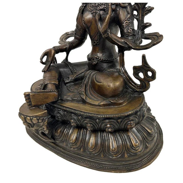 Antique Tibetan Bronze Bodhisattva Tara (Du Mu) Statuary For Sale In Los Angeles - Image 6 of 12