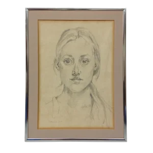 1978 Young Girl Portrait Drawing