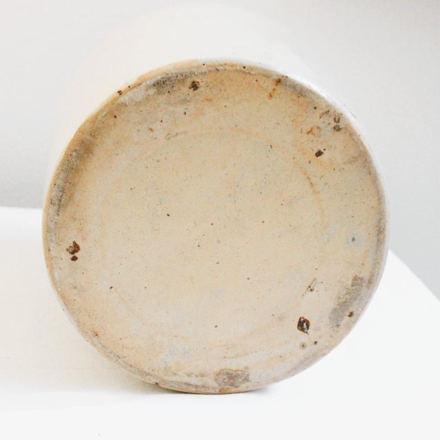 Large 12.25" Antique Farmhouse Rustic Stoneware Utensil Crock For Sale - Image 4 of 4