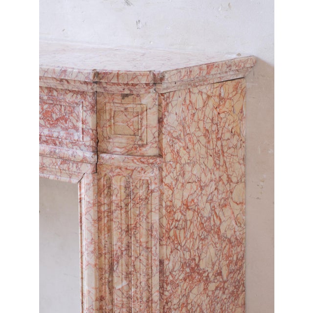 Antique French Marble Fireplace in Pink Tones For Sale - Image 10 of 13