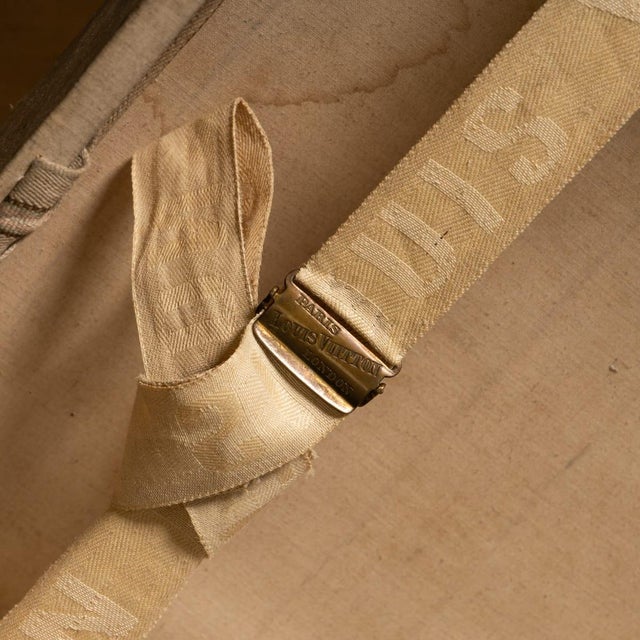 19th Century Antique Steamer Trunk in Damier Canvas from Louis Vuitton, France For Sale - Image 12 of 18
