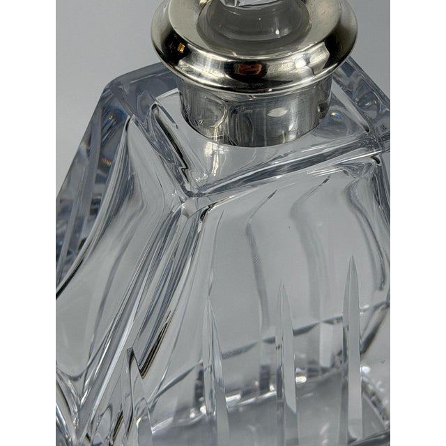 Vintage French Cut Crystal Decanter with Silver Mount, 1950s For Sale - Image 10 of 13