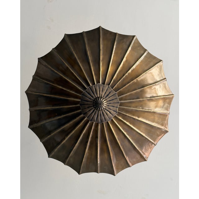 Antique Brass Pendant Light, Handmade Vintage Ceiling Light Fixture For Sale - Image 12 of 14