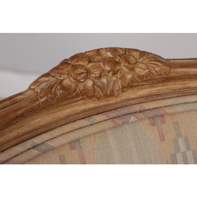 Brown Pair MGM French Louis XV Upholstered Bergere Chairs For Sale - Image 8 of 18