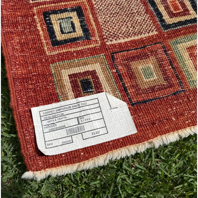 Vintage Hand-Knotted Pakistani Gabbeh Wool Textile Art Rug For Sale - Image 10 of 12