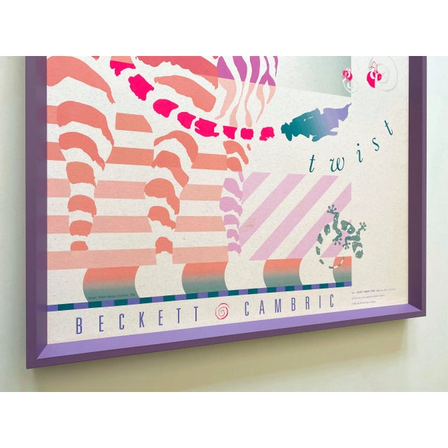 Wood Postmodern Vintage 1988 Lithograph Print " Peppermint Twist " Framed Pop Art Poster For Sale - Image 7 of 13