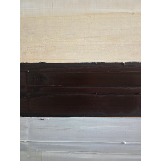 Contemporary 24" X 29" - Abstract Minimalist Landscape Oil Painting by Diane Grant / Neutral Color Palette / Color Field / Seascape For Sale - Image 3 of 10
