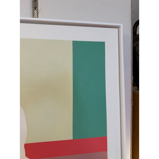 French Artist Patrice Bertin Female Composition Oil on Canvas Custom Wood Floating Frame Signed For Sale - Image 9 of 11