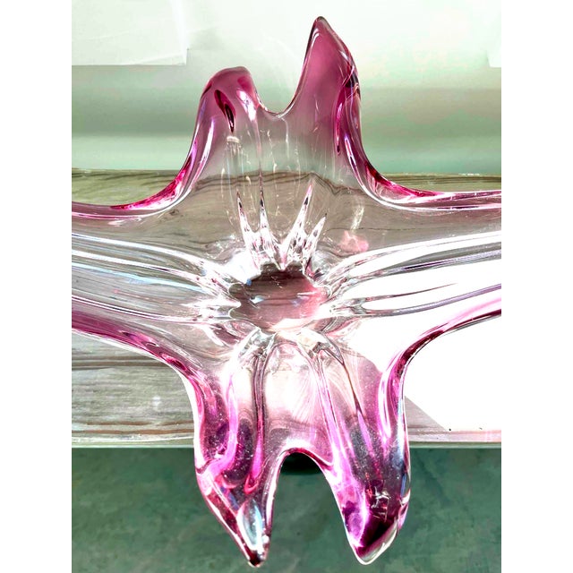 Cerise 1970s Vintage Murano Cerise Pulled Art Glass Bowl For Sale - Image 8 of 12