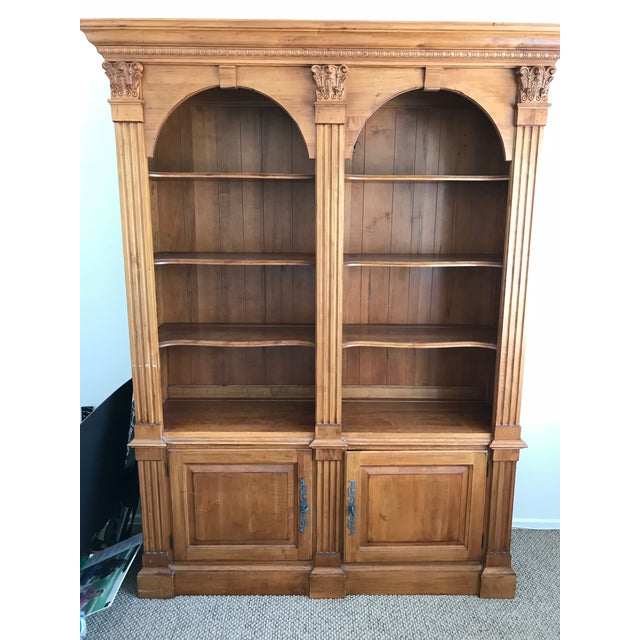 Ethan Allen Legacy Double Arch Library Bookcase Cabinet ...