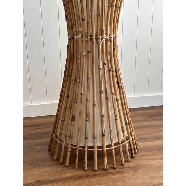Mid 20th Century Coastal Vintage Bamboo Floor Lamp After Franco Albini For Sale - Image 6 of 10