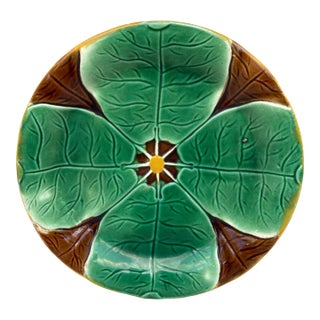 19th Century Majolica Water Lily Plate Joseph Holcroft For Sale