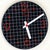 A very cool and unique 1980s wall clock by Studio Nova Japan with a cartoonish white border, black face with white grid...
