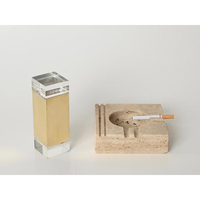 Mid-Century Modern Square Travertine and Marble Ashtray by Mannelli, 1970s For Sale - Image 13 of 14