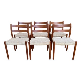 Mid-Century Danish Chairs Model 84 by Niels O. Møller for J.L. Møllers, 1960s, Set of 6 For Sale