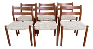 Mid-Century Danish Chairs Model 84 by Niels O. Møller for J.L. Møllers, 1960s, Set of 6