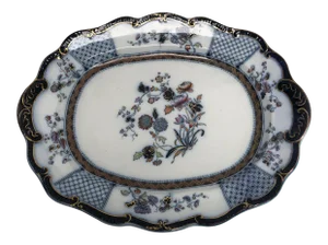 Antique 1900 English Polychrome Ridgways Platter