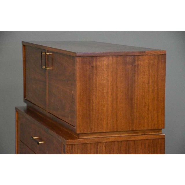 1960s Refinished Walnut Tall Dresser by Kroehler Furniture For Sale - Image 9 of 14