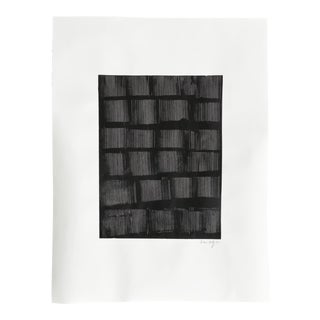 "Riptide I" Contemporary Minimalist Original Abstract Black Painting on Paper by Victoria Holly For Sale