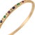 Vintage Diamond Ruby Emerald Sapphire 14k Yellow Gold Bangle For Sale - Image 4 of 8