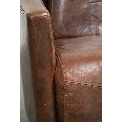 Cowhide Aviator Armchairs in Warm Brown Color, Set of 2 For Sale - Image 12 of 14