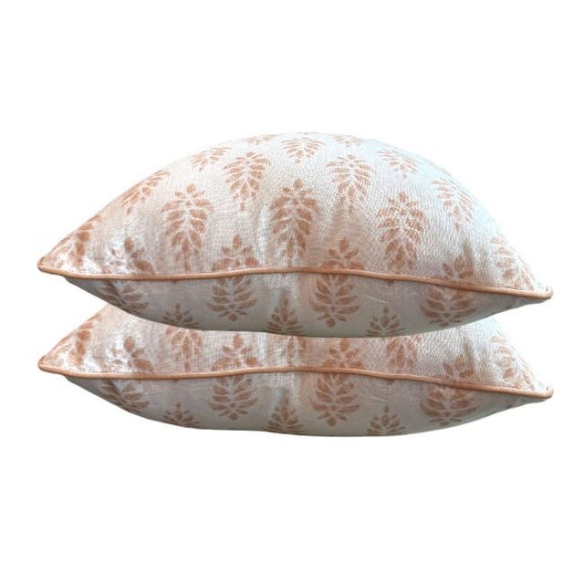 Pair of 22'' Pink Paisley Pillows For Sale - Image 4 of 5