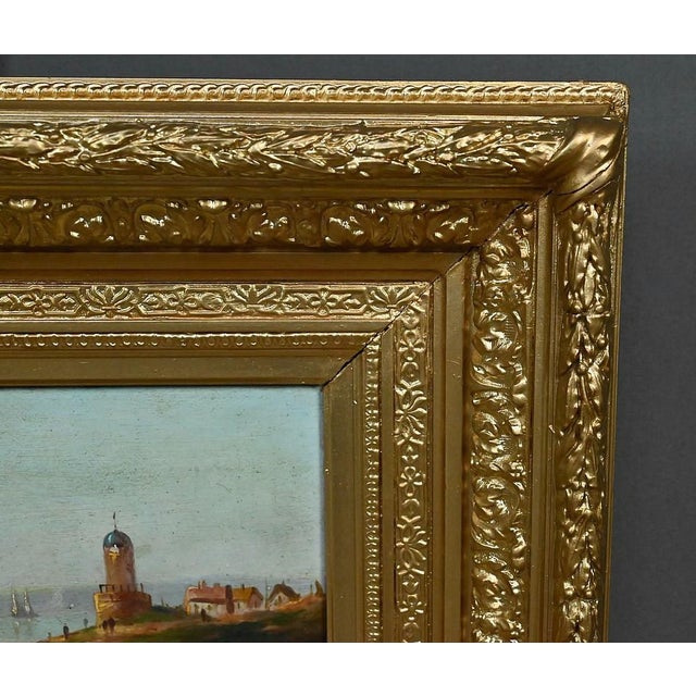 French School Artist, Sailboats on the Mediterranean, Oil on Panel, 19th Century, Framed For Sale - Image 13 of 18