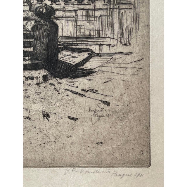 Traditional 1911 Jan Vondrous Prague Church Etching For Sale - Image 3 of 4