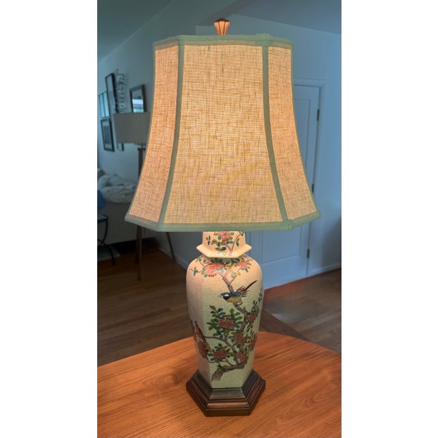 A luminous example of mid-century American decorative lighting at its most considered — this Paul Hanson table lamp pairs...