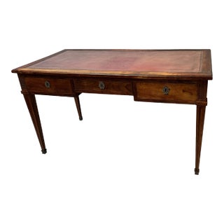Cherry Leather Top Writing Desk For Sale