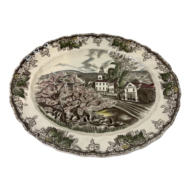 Vintage Johnson Brothers English Cottage Friendly Village Serving Platter For Sale