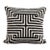 Minimalist Geometric Pillow With Black and White Checkered Weave, 19 Inches For Sale